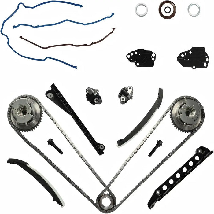 5.4 Timing Chain Kit Cam Phaser Repair Kit w/VVT Sprocket Fit For Ford F150 F250 F350 For Lincoln Navigator 5.4L 3V 2004-2011 90391SBVVT 5L3Z6268A TC29397 3L3E6C524FA 1L3E6L266AG F85Z6M274AA