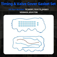 5.4 Full Gasket Set w/Bolts Valve Cover Gasket Fit For Ford F150 F250 F350 Super Duty Lincoln Navigator 5.4L 3V 24 Valve Triton 2007-2014 HS54400 3L3Z6051HA 7L3Z6051B TC29397 F1AZ6065A 3L3Z9439DA