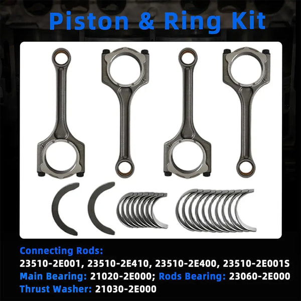 Full Bottom & Top End Repair Kit for Hyundai Kia 2.0L G4NC Engine