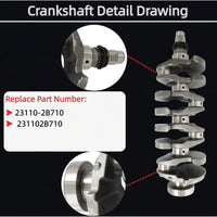 G4FJ 1.6 Engine Overhaul Rebuild Kit w/Crankshaft Piston Con-Rods Kit | Fit For Hyundai Sonata Veloster Tucson Kia Soul Optima 1.6T 2015-2021 231102B710 209102BU06