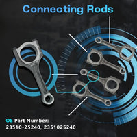 G4KE 2.4 Overhaul Rebuild Kit w/Crankshaft Pistons & Con-Rod Fit for Hyundai Azera Grandeur Santa Sonata Tucson Kia Cadenza Forte Optima Sportage Sorento 2007-2021 G4KE 2.4L Replace#234102G200