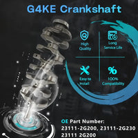 G4KE 2.4 Overhaul Rebuild Kit w/Crankshaft Pistons & Con-Rod Fit for Hyundai Azera Grandeur Santa Sonata Tucson Kia Cadenza Forte Optima Sportage Sorento 2007-2021 G4KE 2.4L Replace#234102G200