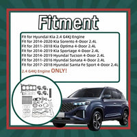 G4KJ 2.4L Engine Rebuild Kit Pistons Bearings Gaskets Hyundai Sonata Kia Sportage Sorento