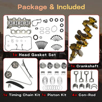 Engine Rebuild Kit W/ Crankshaft Fit 2.0L G4NC For Hyundai Kia