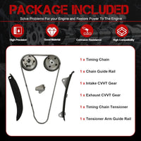 G4NC Timing Chain Kit With CVVT Gears Fit For Hyundai Kia 2.0L 2014-2017 | Fit For Hyundai Elantra Gt Tucson Fit For Kia Forte Koup Soul 2.0L L4 OE#24321-2E200 24410-2E000 24420-2E200 24370-2E200