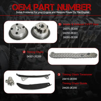 G4NC Timing Chain Kit With CVVT Gears Fit For Hyundai Kia 2.0L 2014-2017 | Fit For Hyundai Elantra Gt Tucson Fit For Kia Forte Koup Soul 2.0L L4 OE#24321-2E200 24410-2E000 24420-2E200 24370-2E200