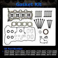G4NC Engine Rebuild Overhaul Kit w/Crankshaft Timing Chain Cover Kit w/VVT Head Gasket Set Piston Kit Fit For Hyundai Tucson Elantra Kia Sonata Sportage Forte Carens Soul 2.0L 2012-2021 23040-2E000