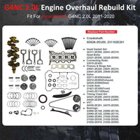 G4NC 2.0L Complete Engine Rebuild Kit