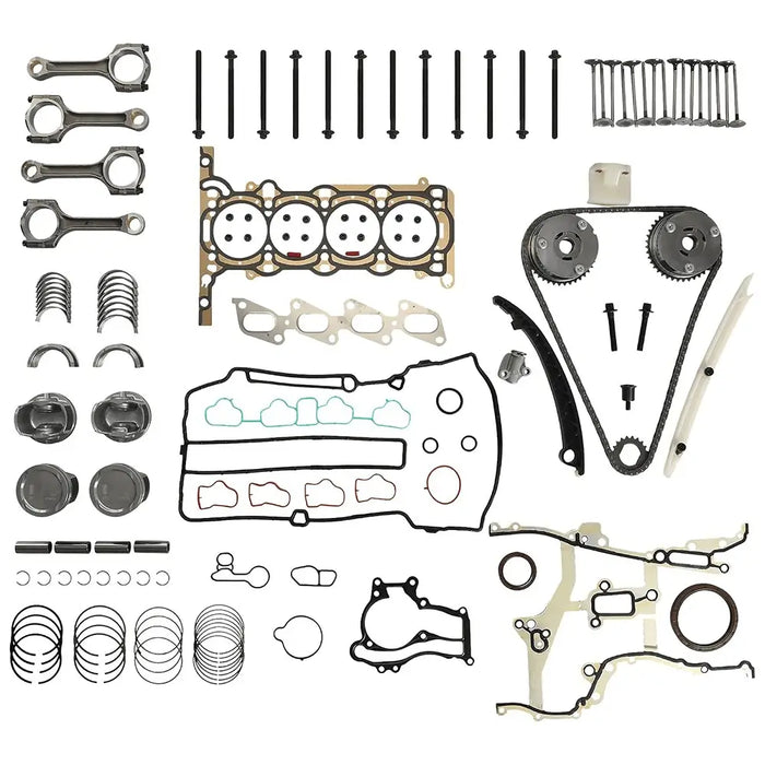 Complete 1.4L overhaul kit with timing chain, piston, conrod, bearing & head gasket, fix wear and leaks for 2011-2021 1.4 turbo models, 1-year warranty