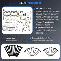 Complete 1.4L overhaul kit with timing chain, piston, conrod, bearing & head gasket, fix wear and leaks for 2011-2021 1.4 turbo models, 1-year warranty