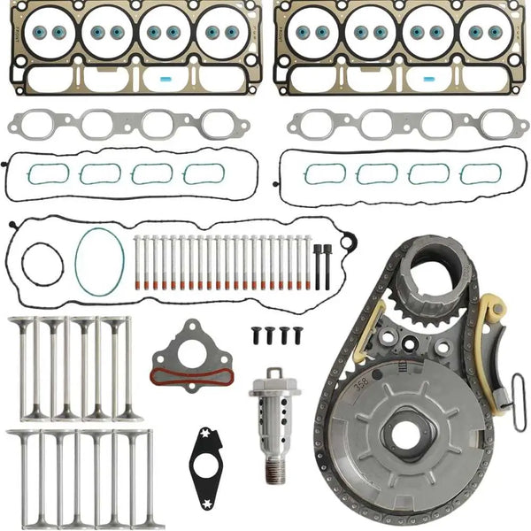 5.3L Head Gasket Set Timing Chain Kit For Chevy GMC Sierra Yukon 2014-2019 | HS26744PT Valve Kit For Silverado 1500 Tahoe Suburban Sierra 1500 Yukon XL 5.3 V8 5328cc Engine 2014 2015 2016 2017 2018 2019