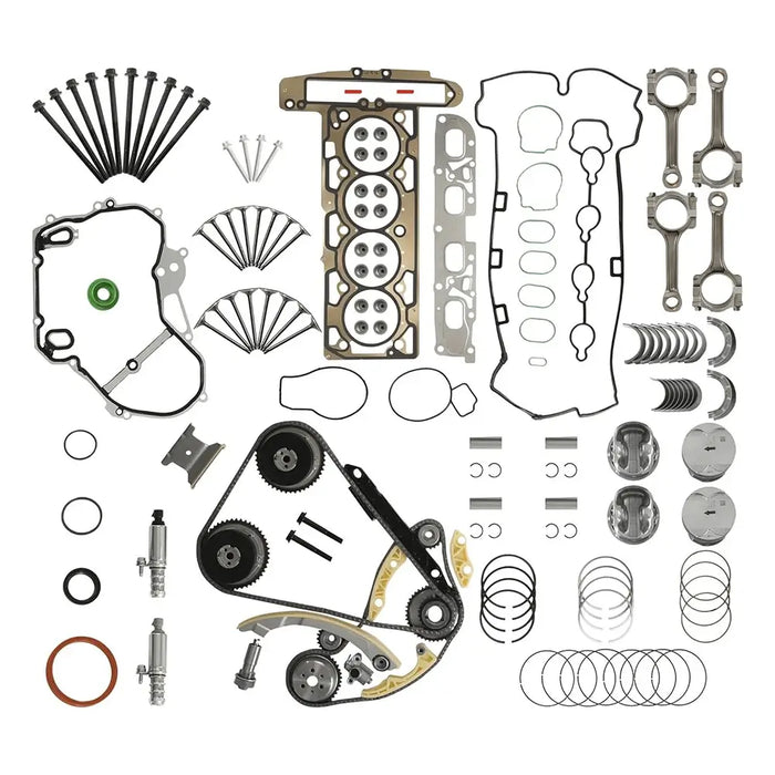2.4 Engine Rebuild Overhaul Kit With Timing Chain Kit & Con-Rods & Piston Fit For Chevrolet Captiva Buick LaCrosse GMC Saturn Pontiac 2.4L 2011-2016 Replace#12654958 12609858 HS54874HS