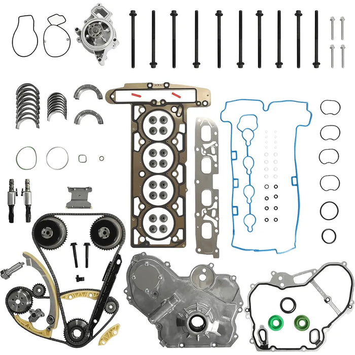 Engine Rebuild Overhaul Kit Timing Chain VVT Water Pump Head Gasket Set Solenoid Fit for Chevy Equinox Buick Regal Lacrosse GMC Verano Terrain Malibu 2.4L 2012-2017,12578516 12621505