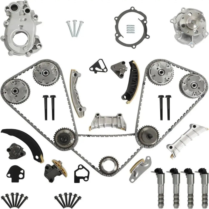 3.6L Timing Chain Kit With VVT Sprocket Solenoid Water/Oil Pump Fit For Buick Cadillac Chevrolet GMC Enclave Allure Acadia Traverse Pontiac Saab Saturn Suzuki 3.0L 2008-2016 9-0753S
