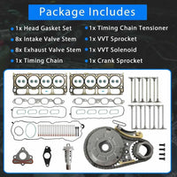 5.3L Head Gasket Set Timing Chain Kit For Chevy GMC Sierra Yukon 2014-2019 | HS26744PT Valve Kit For Silverado 1500 Tahoe Suburban Sierra 1500 Yukon XL 5.3 V8 5328cc Engine 2014 2015 2016 2017 2018 2019