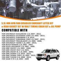 GM Gen4 5.3L Non-AFM DOD Delete Overhaul Kit Cam Lifters Timing Oil Pump Silverado Yukon
