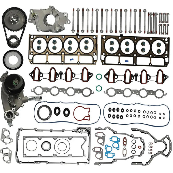 Gen III LS 5.3L Engine Rebuild Kit Oil Water Pump Timing Chain Head Gasket Silverado Tahoe