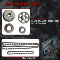 2.4 Engine Timing Chain Kit with VVT Sprocket Fit for Honda Civic CR-V Acura ILX TSX 2.4L L4 DOHC 2008-2015#14530-PPA-003 14530-RAA-A01