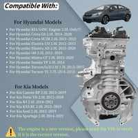 Complete G4NC 2.0L Engine Assembly for Hyundai Kia.OE:1D1712EU00,211002E051.Brand new