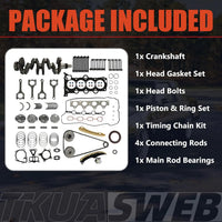 1.6L Crankshaft Piston Timing Chain Kit Fit Hyundai Accent Veloster Kia Rio Soul
