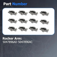 12PCS Intake Valve Rocker Arm (Left Or Right) Fit For Jeep Wrangler Grand Cherokee Chrysler Pacifica Dodge Durango Ram ProMaster 1500 3.6L 2016-2024 5047896AD 5047896AC