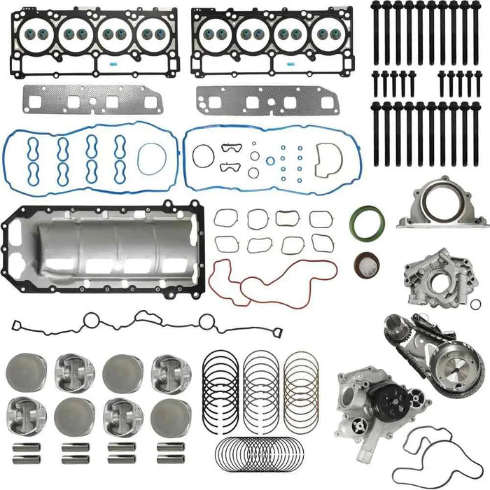 5.7 Hemi Engine Rebuild Kit with Piston Kit & Timing Chain Kit & Water Pump | Compatible with 2005-2008, Chrysler 300, Jeep Grand Cherokee, Commander, Dodge Charger #HS26284PT