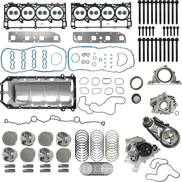 5.7 Hemi Engine Rebuild Kit with Piston Kit & Timing Chain Kit & Water Pump | Compatible with 2005-2008, Chrysler 300, Jeep Grand Cherokee, Commander, Dodge Charger #HS26284PT