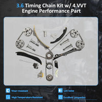 3.6 Timing Chain Kit w/ 4 VVT Sprockets Fit for Dodge Charger Durango Jeep Grand Cherokee Wrangler Chrysler 300 RAM 1500 3.6L V6 2011-2015 5184352AF 5184370AH
