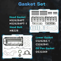 5.7 Hemi Engine Rebuild Kit with Piston Kit & Timing Chain Kit & Water Pump | Compatible with 2005-2008, Chrysler 300, Jeep Grand Cherokee, Commander, Dodge Charger #HS26284PT