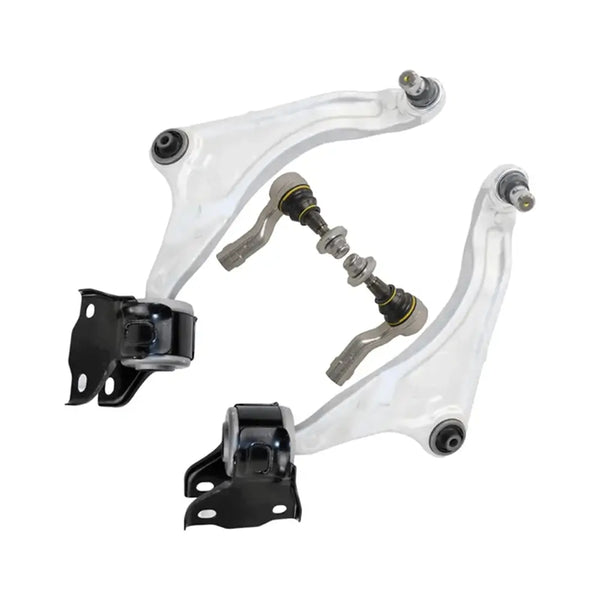 YIDEZU 4-piece front suspension kit for Land Rover Range Rover Evoque 2012-2019, not for heavy duty suspension models. Includes 2 lower control arms with ball joints and 2 outer tie rods. ISO9002 certified, impact and fatigue tested, backed by 1-year limited warranty. Direct OEM replacement to fix clunk noise, loose steering and uneven tire wear.