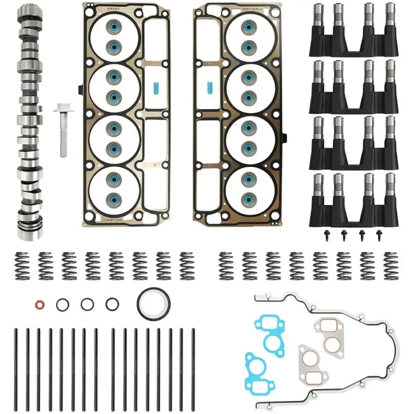 LS Stage2 5.3L V8 Camshaft Kit Lifter Valve Spring Push Rod w/Head Gasket | Fit For Chevrolet Silverado Tahoe GMC Sierra Yukon 4.8L 5.3L 6.0L Camshaft Kit Lifter Valve 1999-2007; OE E1840P