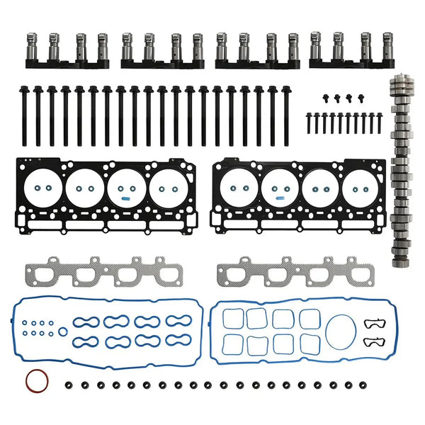 Hemi MDS 6.4 Lifters Camshaft Kit w/Head Gaskets Set Fit For Dodge Challenger Charger Chrysler 300 Jeep Grand Cherokee 6.4L V8 2011-2019 53021726AD HS26568PT 5038419AB 5038786AB 53022320AB 05038098AA