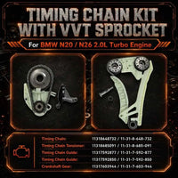 2.0L N20 N26 Crankshaft Pistons Con-Rods Timing Chain Valves Gaskets Set | Non-Hybrid Turbo Engine Rebuild Overhaul Kit For BMW 328i 320i 428i 528i X1 X3 X4 Z4 2012-2018