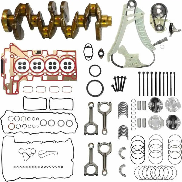 N20B20A Engine Rebuild Overhaul Kit with Crankshaft & Timing Chain Kit & Piston Kit 2009-2018 | Fit for BMW 328i 428i 528i xDrive28i 2.0T