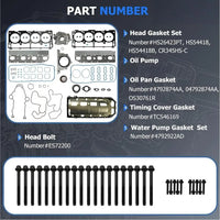 Non-MDS 5.7 Hemi camshaft lifter kit, oil pump, timing chain & head gasket. OE#53022372AA for Chrysler 300, Charger, Durango, Grand Cherokee 2009-2017.