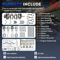 G4KJ 2.4L Theta II Full Rebuild Kit Crankshaft Connecting Rod Pistons Hyundai Sonata Kia Sportage