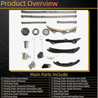 Pentastar 3.6L Timing Chain Kit Fit Jeep Wrangler Grand Cherokee Durango Pacifica