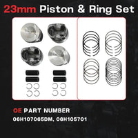 EA888 Gen2 23mm Rebuild Overhaul Kit w/Piston & Timing Chain Kit For Audi VW 2.0T 2008-2015 | Fit for Audi A3 Seat VW CC Eos Passat Tiguan 2.0T TFSI TSI Replace#06H109158H 06H109158J 06H107065DM