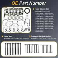 G4NC 2.0L Full Engine Rebuild Kit Crankshaft Piston Rod Bearings Valves