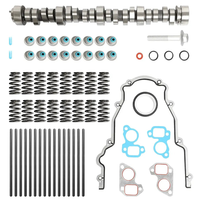 E1840P Stage 2 Camshaft Kit w/Valve Spring & Push Rod Timing Cover Gasket Oil Seals Fit For GM Chevy 1999-2007 For Pontiac LR7 LM7 LS1 LS6 LQ4 LQ9 5.3L 5.7L 6.0L V8 PAC-1218
