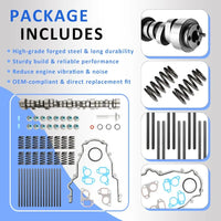 E1840P Stage 2 Camshaft Kit w/Valve Spring & Push Rod Timing Cover Gasket Oil Seals Fit For GM Chevy 1999-2007 For Pontiac LR7 LM7 LS1 LS6 LQ4 LQ9 5.3L 5.7L 6.0L V8 PAC-1218