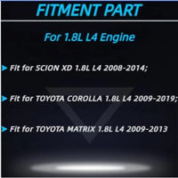 2ZR-FE 1.8L Cylinder Head Repair Kit Timing Chain Water Pump Bearings | Fit For Toyota Corolla Matrix Scion xD 1.8L Cylinder Head Repair Kit Timing Chain Water Pump 2008-2019 HS26515PT AHB881