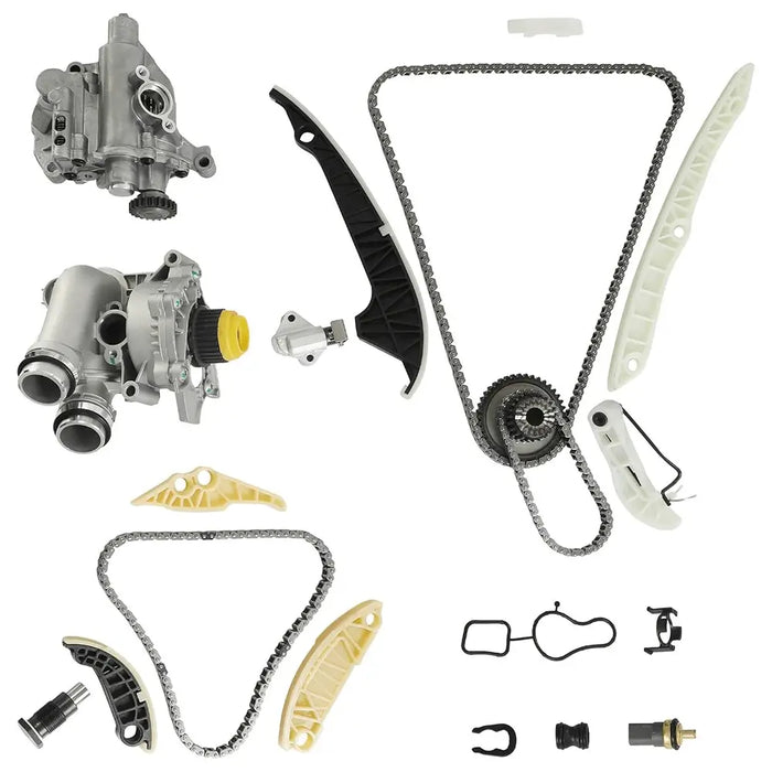 2.0L Timing Chain Kit w/Oil Pump & Water Pump 06H109509D 06H115105AC | Fit For Audi A3 A4 A5 A6 Q3 Q5 TT VW Jetta GTI Passat CC Beetle EOS Ti-guan 2.0L CAEB CCTA 2009-2015 06H121026BP