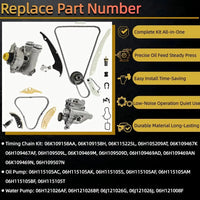 2.0L Timing Chain Kit w/Oil Pump & Water Pump 06H109509D 06H115105AC | Fit For Audi A3 A4 A5 A6 Q3 Q5 TT VW Jetta GTI Passat CC Beetle EOS Ti-guan 2.0L CAEB CCTA 2009-2015 06H121026BP