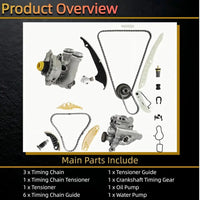 2.0L Timing Chain Kit w/Oil Pump & Water Pump 06H109509D 06H115105AC | Fit For Audi A3 A4 A5 A6 Q3 Q5 TT VW Jetta GTI Passat CC Beetle EOS Ti-guan 2.0L CAEB CCTA 2009-2015 06H121026BP