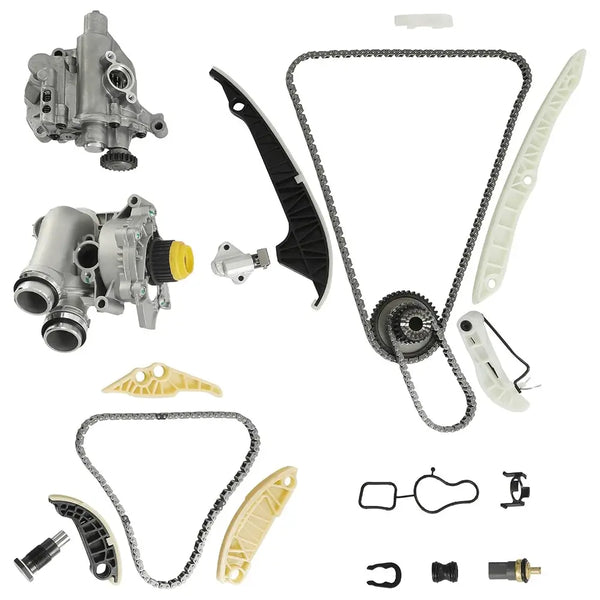 2.0L Timing Chain Kit w/Oil Pump & Water Pump 06H109509D 06H115105AC | Fit For Audi A3 A4 A5 A6 Q3 Q5 TT VW Jetta GTI Passat CC Beetle EOS Ti-guan 2.0L CAEB CCTA 2009-2015 06H121026BP
