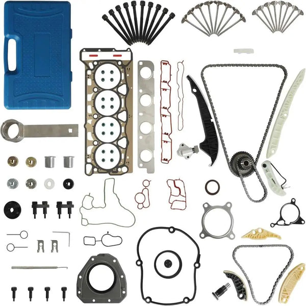 2.0 Rebuild Overhaul Kit With Timing Chain Kit & Timing Tool & Intake/Exhaust Valve Fit For Audi A4 Q5 TT VW Jetta GTI Passat CC 2.0L CAEB CCTA 2009-2015 Replace# 06H109158N 06D109601M