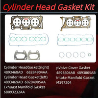 3.6L V6 Engine Head Gasket Set w/Head Bolts 4893468AD 68284904AA | Fit For Jeep Grand Cherokee Dodge Durango Chrysler Pacifica Ram 1500 2016-2020