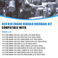N20 2.0 Engine Crankshaft & High Performance Pistons & Timing Chain Kit & Connecting Rods & Bearing Fit
