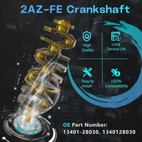 2AZ-FE 2.4 Engine Rebuild Kit With Piston Kit Crankshaft & Connecting Rods & Main Rod Bearings 2001-2015 | Fit For Toyota Highlander RAV4 Corolla XRS Matrix S Scion tC xB 2.4L Replace#13401-28030